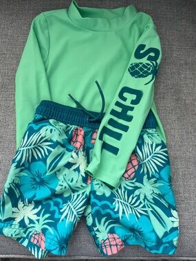 Carter's Teal Green Swim Shorts with White Lining